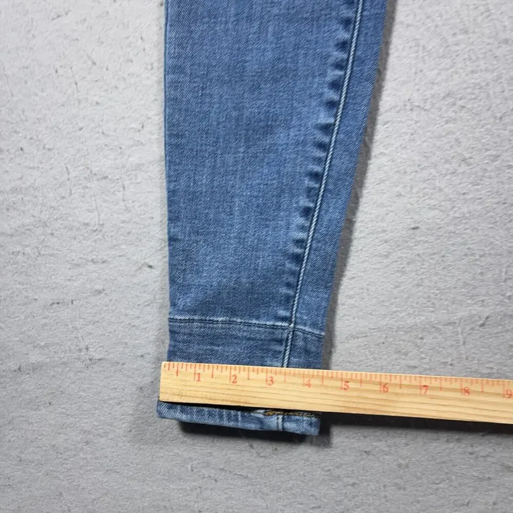 Judy‎ Blue Jeans Womens 7/28  Skinny Fit Distressed Plaid Patch Medium Wash